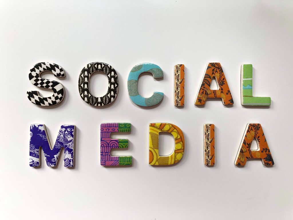 colorful Social media letters