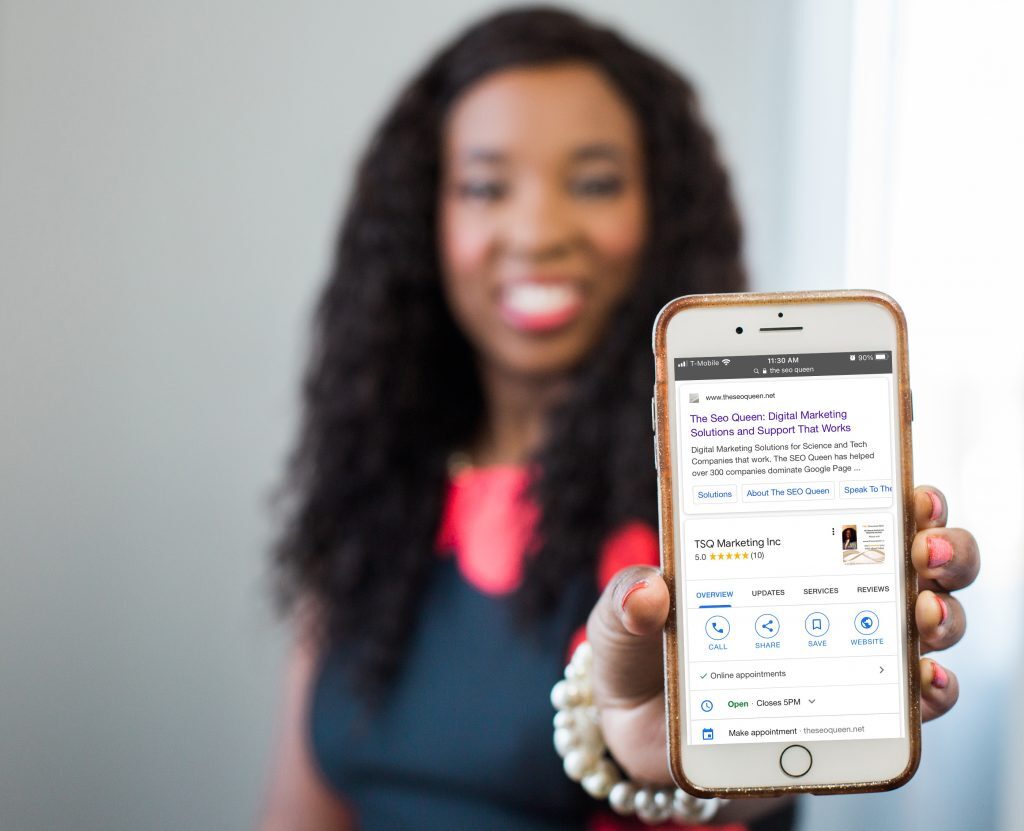 The SEO Queen on mobile
