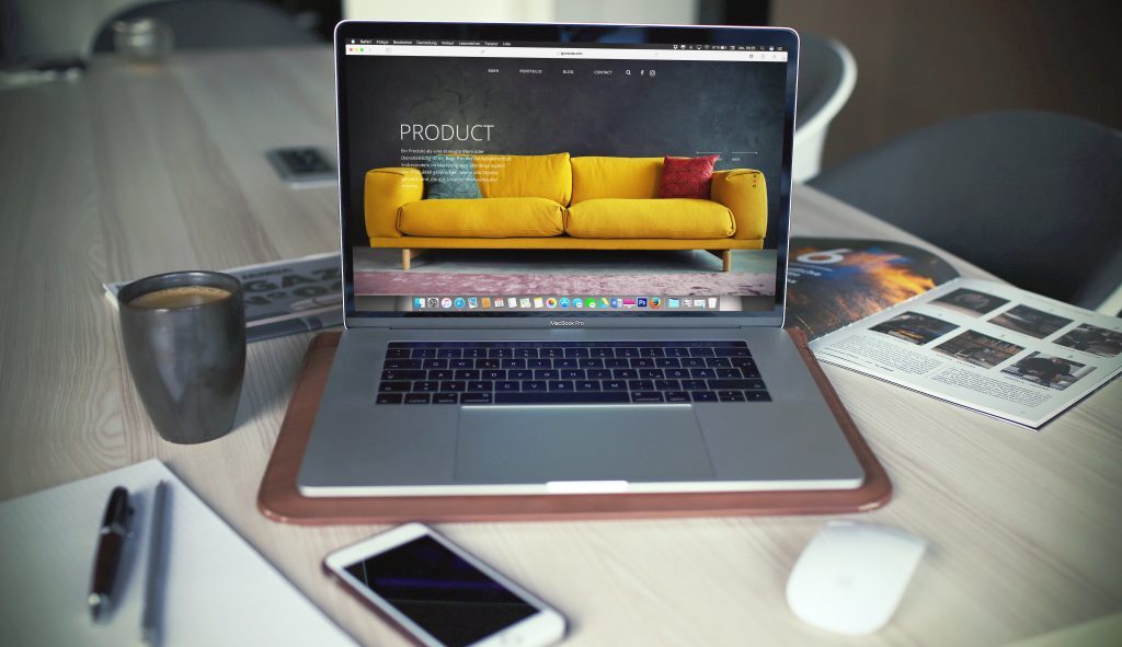 website on a laptop on a desk